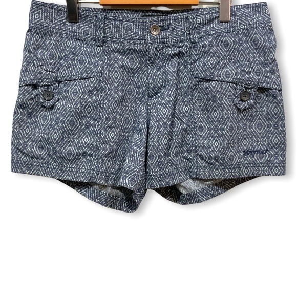 Marmot Pants - MARMOT Navy Blue Geometric Print Cotton Blend Short Shorts with Pockets Sz 12